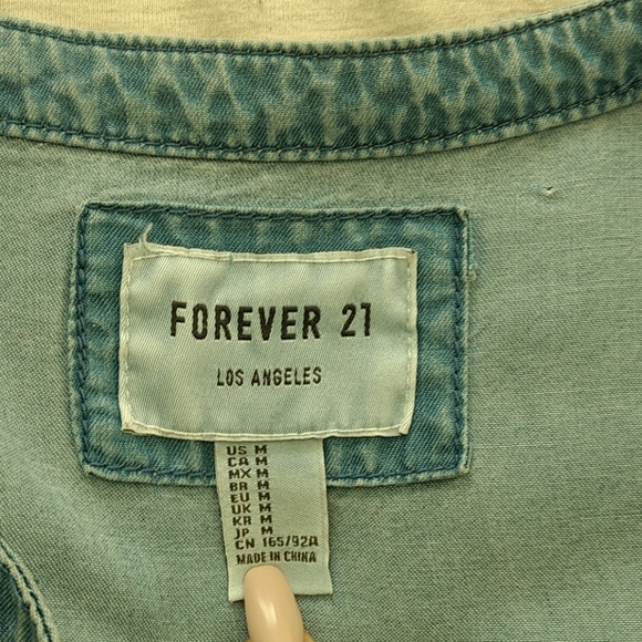 Denim Long Side Slit Dress Top with Pockets - Picture 9 of 9